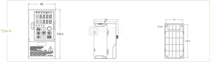 Частотний перетворювач HPVFM04T3D0G 3.0kw/4hp 380V HPVFM04T3D0G фото