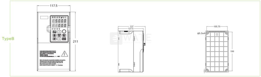 Частотний перетворювач HPVFM04T5D5G 5.5kw/7.5hp 380V HPVFM04T5D5G фото