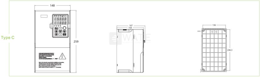 Частотний перетворювач HPVFM04T11G 11kw/15hp 380V HPVFM04T11G фото